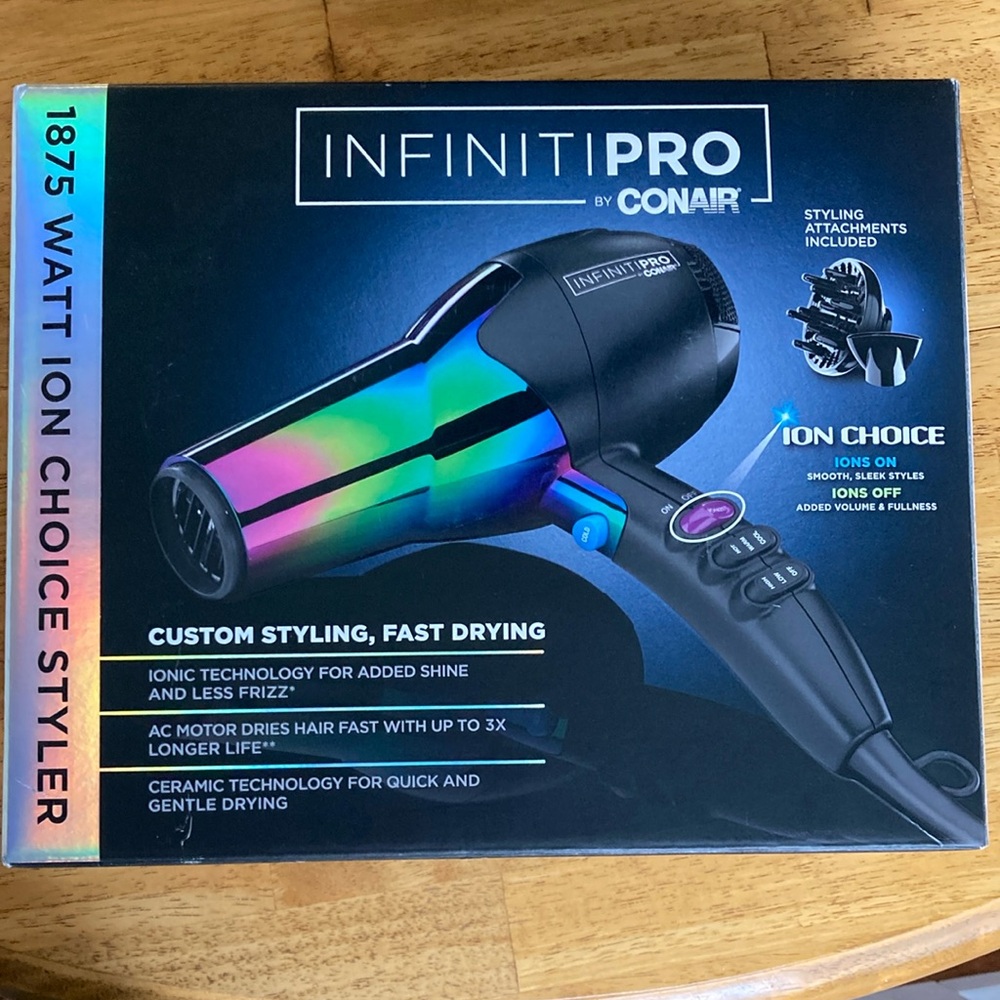 New in box InfinitiPro Hair Dryer - Rainbow